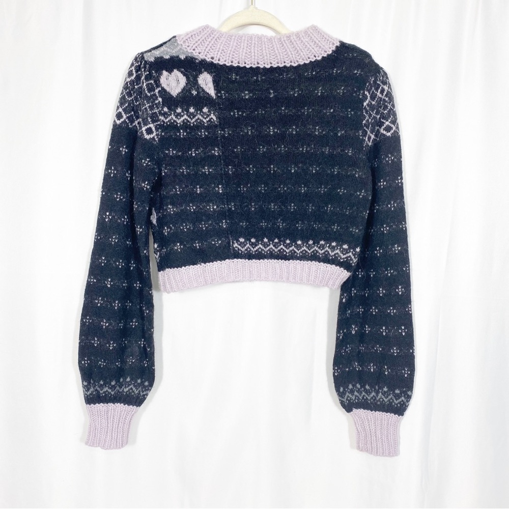 Free People Snow Globe Wool Alpaca Mock Neck Cropped Pullover Sweater: Onyx - Picture 4 of 16